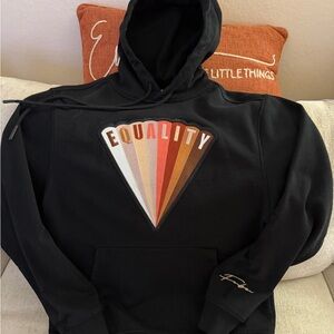 FUBU Black Equality Sweater with Multicolor Design